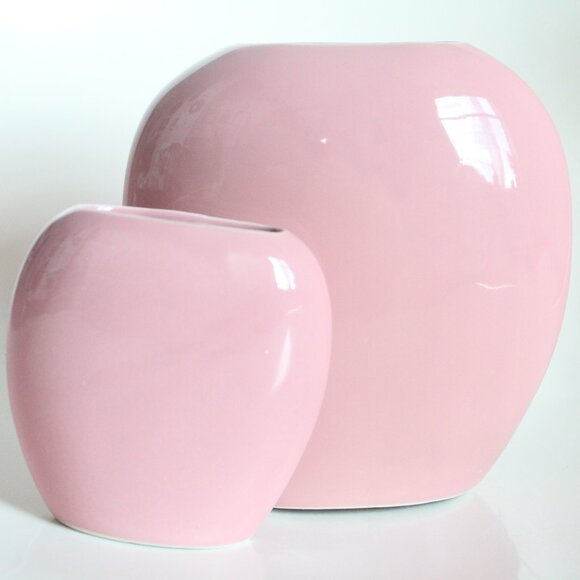 [MILLARD LISTER] Matching Pink Oblong Vases (Canada/Japan) - Picture 6 of 9